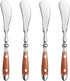 Butter Spreader?4pcs Butter Knives?Premium Stainless Steel 18/8 Butter Cheese Jam Appetizer Spreading Knives with Comfortable Bakelite Handle?Wood...
