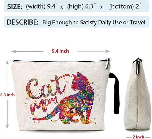Cosmetic Bag?Cat Mom?Gifts for Cat Lovers for Women?Cat Mom Gifts for Women?Gift for Cat Mom?Funny Cat Mom Makeup Bag?Cat Lover birthday Gifts?Gif...