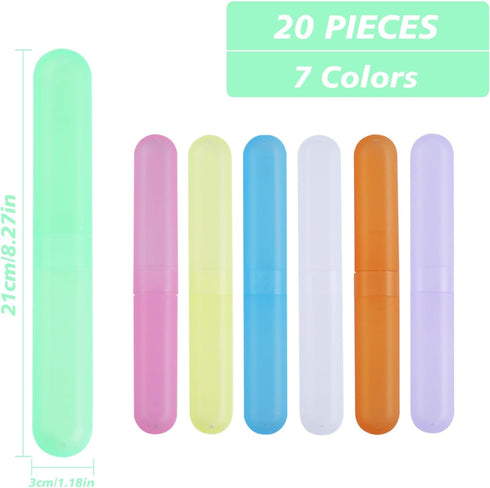 20PCS Toothbrush Case Set,Portable Breathable Toothbrush Holder,Dust-proof Toothbrush Box Storage,Plastic Toothbrush Container Travel Toothbrush M...