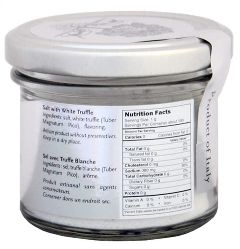 White Truffle Salt - 3.5oz | by Selezione Tartufi | Seasoning for eggs, meats, pastas, risotto, potatoes and popcorn...