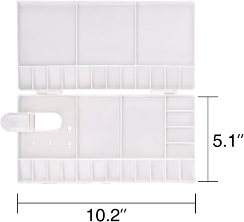 Transon Paint Palette Box 33 Wells for Mixing Gouache, Acrylic and Oil Paint with 1 Paint Brush...