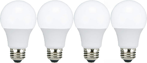 TCP L9A19N1050K4 LED 60 Watt Equivalent Light Bulbs, A19 Shape, 4 Pack, Daylight, 4 Count...