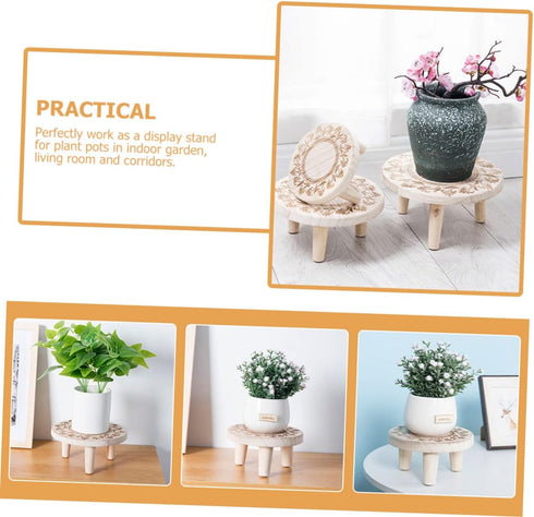Small Wooden Flower Stand Wooden Stand Wood Base Crystal Ball Holder Vase Display Stands Bonsai Stand Wooden Stool Display Stand Home Ornament Pla...
