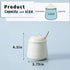 HAOTOP Ceramic Honey pot with Lid and Honey Dipper,Porcelain Honey Jar Easy to Clean and Dishwasher Safe,12oz (Beige)...