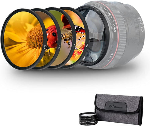 49mm Macro Close-Up Filter Set (+2 +4 +8 +10) Macro Filter Accessory with Filter Pouch for Canon EOS M6 Mark II M50 Mark II M200 with Canon EF-M 1...