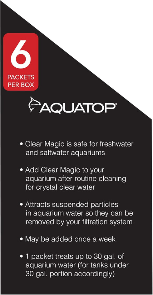 Aquatop Clear Magic Water Polisher, 6 Pack – For Saltwater & Freshwater Tanks, Aquarium Cleaner, Water Clarifier for Fish Tank, Keeps Water Crysta...