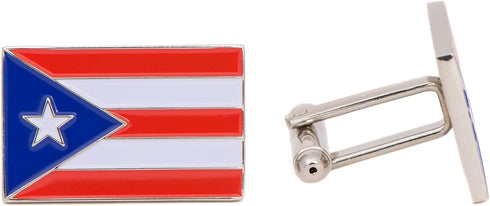 Desert Cactus Puerto Rico Flag Cufflinks Formal Wear Blazer for French Cuff Shirt Rectangle (Cufflinks - Flag)...
