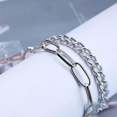 Silver Chunky Chain Ankle Bracelet Dainty Cuban Link Chain Anklet Minimalist Paperclip Chain Anklet Beach Barefoot Sandals Foot Jewelry for Women ...