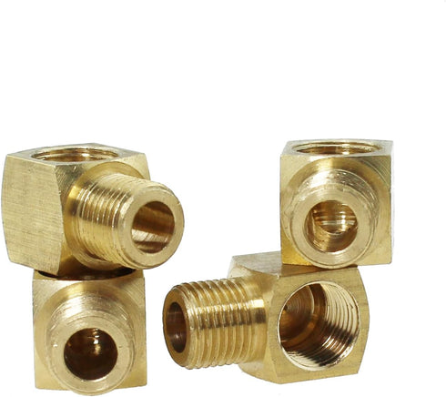 4PCS 90 Degree Street Elbow Brass Pipe Fitting 1/8 Inch NPT Female to 1/8 Inch NPT Male Elbow Fitting for Gas and Refrigeration and Hydraulic Appl...