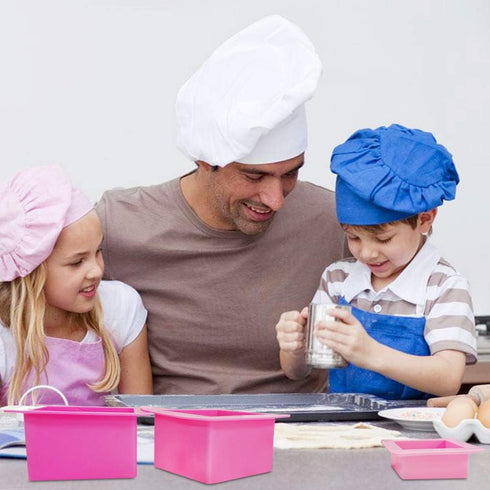 3 Pcs Non-Stick Square Baking Silicone Molds, Quick Release Bread Pan Bakeware Tray for Cheese Cake Tier Cake Handmade Toast Mold Bread Mould Soap...