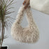 Faux Fur Fluffy Hobo Bag Furry Handbag Purse Y2K Fuzzy Tote Bag,Trendy Cute Plush Purse for Women...
