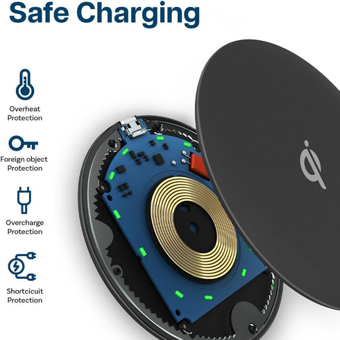 MMOBIEL Wireless Charger 15W Qi Charging - Wireless Charging Pad Compatible with iPhone and Samsung Charging Pad Also Compatible with AirPods and ...