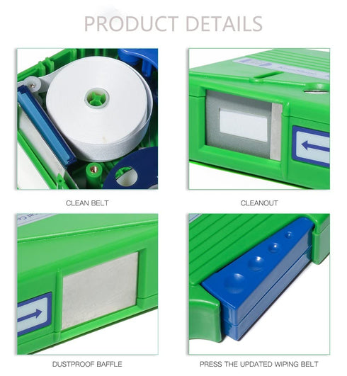 Cassette Fiber Optical Connector Cleaner,Fiber Optic Cleaning for 1.25mm/2.5mm,SC,FC,ST,MU,LC, Fiber Optic Cleaning Box Cleans Over 500 Times...