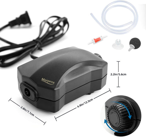 Aquarium Air Pump,Marpros Air Pump for Fish Tank Air Bubbler 1 Outlet,Adjustable Air Bubbler for Fish Tank?Super Quiet Oxygen Pump for Aaquarium A...