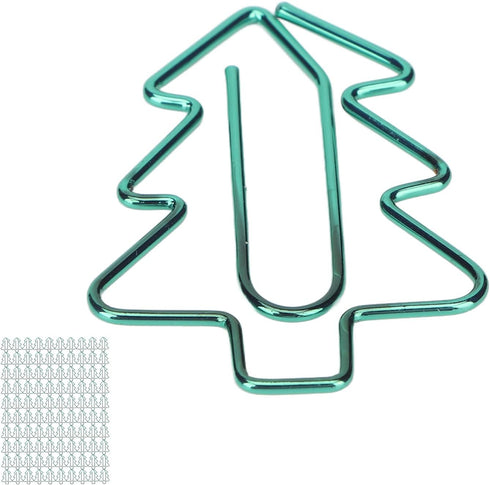 Tree Shaped Paper Clips,100Pcs Mini Cute Hollow Paperclips Electroplated Metal Office Clips for Document Sorting Organizing...