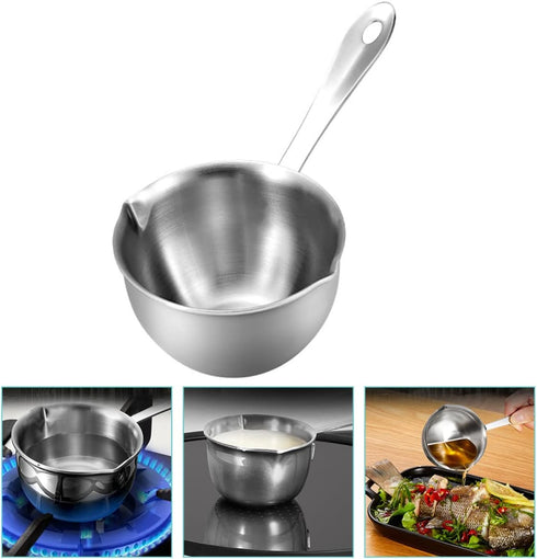 Mini Hot Oil Pan Mini Sauce Pan Mini Pan 3 in 1 Non Stick Pan Small Sauce Pan Handy Pan Mini Saucepan Cooking Pot Saucepan with Pour Spout Rice Po...
