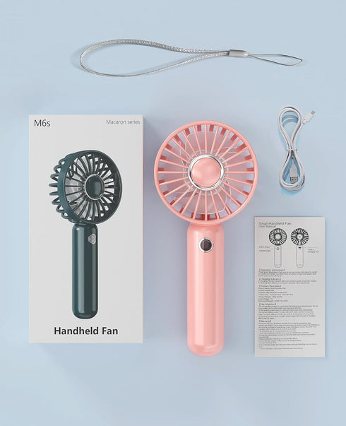 Portable Mini Fan, HandHeld Small Personal Battery Operated Fan Quiet usb Rechargeable 3 Speed makeup Lash Fan for Outside Travel Patios Indoor Sh...