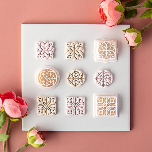 3 Pcs Polymer Clay Cutters,Vintage Pattern Polymer Clay Molds Resin Polymer Clay Cutters, Retro Geometric Flower Clay Earring Cutters Clay Cutters...