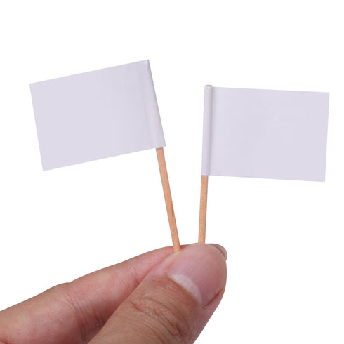 200 Pack Blank Toothpick Flags Food Cheese Labels Cheese Markers for Charcuterie Board, Cupcake, Party Decoration (White)...