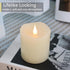 Flameless Candles Battery Operated with Timer, 3D Moving Flame Flickering, Last 600+ Hours Battery Candles, 3" x 4" Ivory Real Wax Electric LED Ca...