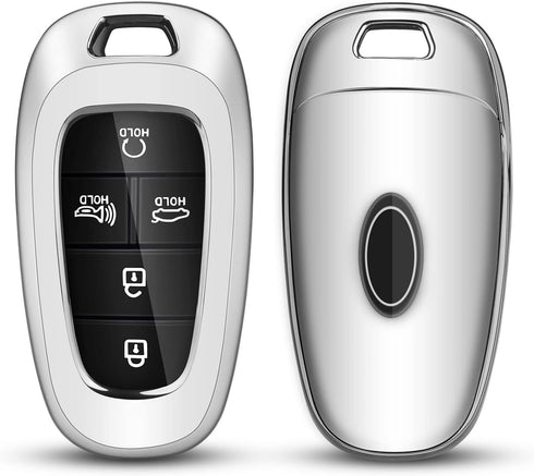 QBUC for Hyundai Key fob Cover,Soft TPU 360 Degree Car Key Case Protector with Keychain Compatible with 2022 2021 2020 Hyundai Sonata Santa fe Tuc...