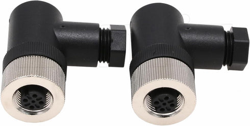 Eonvic M12 4 Pin Female Connector, 12mm A Code Right Angle Industrial Circular Connector, Unshiled Field Assembly Wireable Sensor IP67 250V 4A AC/...