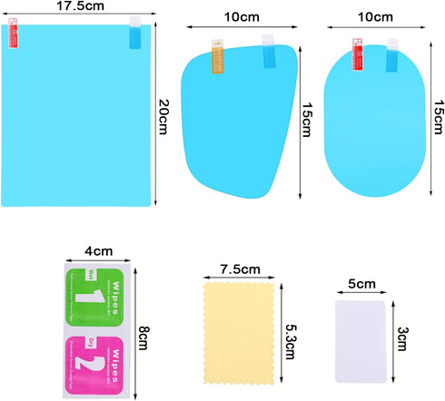 8 Pieces Car Rearview Mirror Film Rainproof Waterproof Mirror Film Anti Fog Nano Coating Car Film for Car Mirrors and Side Windows, Various Shapes...