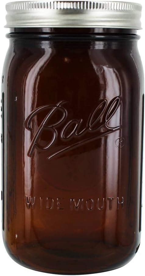 Ball Wide Mouth Canning Jars, Quart, Amber, 4 Count,1440069046...