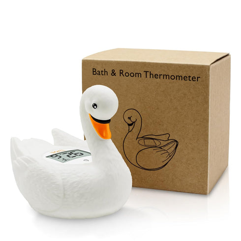 b&h Baby Bath Thermometer, White Swan Shaped Baby Safe Floating Bath Thermometer - Easy to Read Screen - Reliable Temperature Readings...