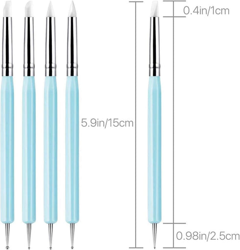 10 PCS Silicone Polymer Clay Sculpting Tool Pen Rubber Tip Color Shaping Wipe Out Carving Pen Brush Modeling Dotting Tool Pottery Craft...