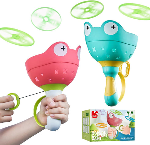 2-Pack Flying Disc Launcher Toy for Kids - Fun Outdoor Toys with 12 Discs, Backyard & Spring Outdoor Games, Fun & Safe Yard Toys for Children's Ac...