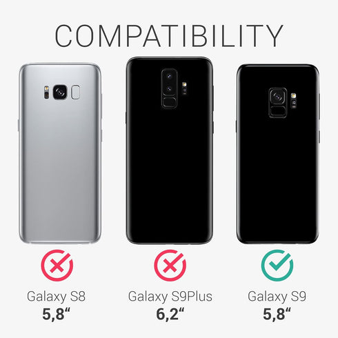 kwmobile Case Compatible with Samsung Galaxy S9 Case - TPU Silicone Phone Cover with Soft Finish - Black Matte...