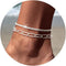 Moodear Ankle Bracelets for Women - Waterproof Sterling Silver Anklet Dainty Layered Adjustable Anklets Set Summer Beach Jewelry Gifts...