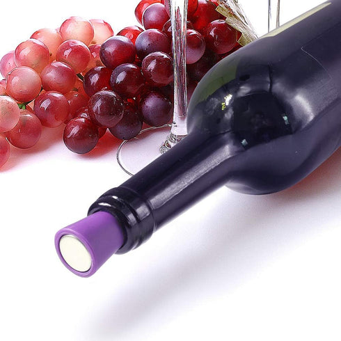 Wine Stoppers,Wine Bottle Stopper,Reusable Wine Bottle Stoppers,4 Pack Multicolor Silicone Wine Stopper for Glass Bottles...