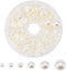 PH PandaHall Flat Back Pearl Beads 690pcs 6 Sizes Beige Craft Pearl Cabochons Half Pearls Loose Beads Gem for Nails Cup Shoes Wedding Dress Scrapb...