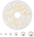 PH PandaHall Flat Back Pearl Beads 690pcs 6 Sizes Beige Craft Pearl Cabochons Half Pearls Loose Beads Gem for Nails Cup Shoes Wedding Dress Scrapb...