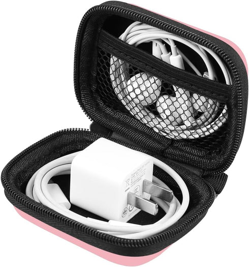 Earbud Case Holder, RISETECH Hard EVA Earphone Travel Case Headphone Small Zipper Pouch Compatible with Flash Drive, SD Cards, USB Charger Cable, ...