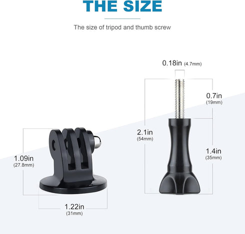 Tripod Mount for GoPro Tripod Mount Adapter with Thumb Screws Compatible with GoPro Hero 12 11 10 9 8 7 6 5 4 3 3+ 2 1 Session Fusion MAX DJI Osmo...