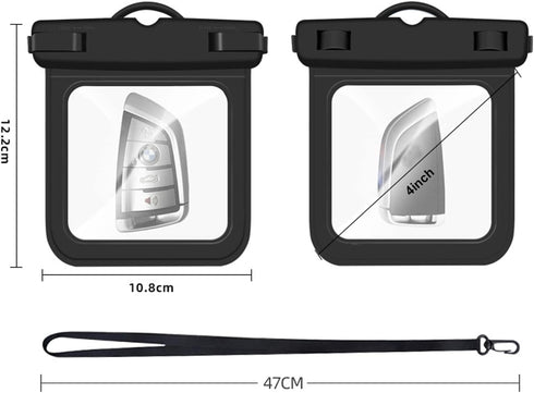 2 Pcs Waterproof Key Holder for Swimming Money Credit ID Card Cash,Car Key Fob Case Floating Keys Holder Pouch Small Pouch Dry Bag ,Clear Key Fob ...
