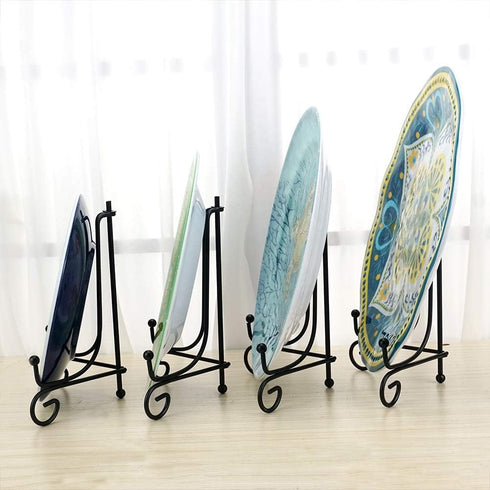 LIONWEI LIONWELI 6 Inch Black Iron Plate Stand Holder Easel Display Stand for Plate?Picture?Photo and More,4 pcs....