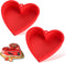 Heart Shaped Cake Pans 10 Inch 2pcs,Nonstick Silicone Heart Cake Mold,Reusable Baking Tins Brownie Pans,Heart Cake Pan Set for Valentine's Day(Red...