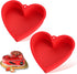 Heart Shaped Cake Pans 10 Inch 2pcs,Nonstick Silicone Heart Cake Mold,Reusable Baking Tins Brownie Pans,Heart Cake Pan Set for Valentine's Day(Red...