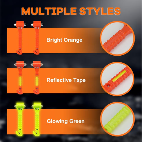 SINSEN Car Safety Hammer Set of 2 Emergency Escape Tool Auto Car Window Glass Hammer Breaker and Seat Belt Cutter Escape 2-in-1 for Family Rescue ...