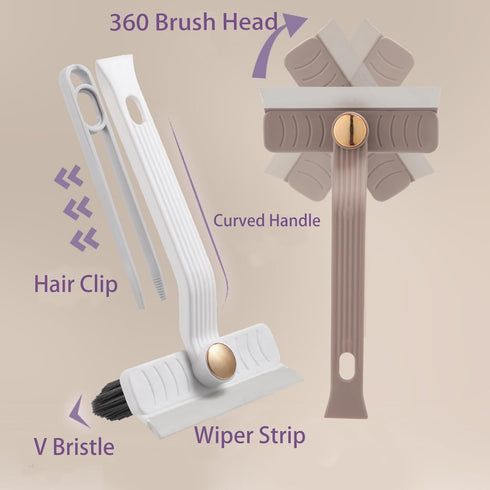 Multi-Function Rotating Crevice Cleaning Brush, Hard Bristle Crevice Cleaning Brush,Glass Cleaning Brush No Dead Household Corners Crevice Cleanin...