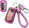 Quicksand Key Fob Cover Case Keychain for Chevy Chevrolet Buick GMC Terrain (Pink)...