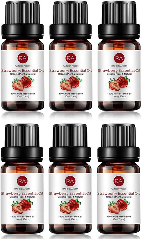 6-Pack Strawberry Essential Oil, Pure, Undiluted, Therapeutic Grade Strawberry Oil - 6x10 mL...