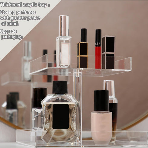YAGELI Perfume Organizer Display Tray Acrylic Handmade Large Vanity Trays Makeup Storage Holder Bathroom Organizer Countertop for Table Cabinet Ki...