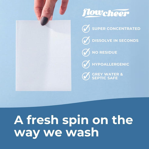 Detergent Sheets - 120 Loads 60 Sheets, Powerful with Bio-enzymes and Plant-Based, Travel Laundry, Eco Friendly Laundry Clean Strips for HE Machin...