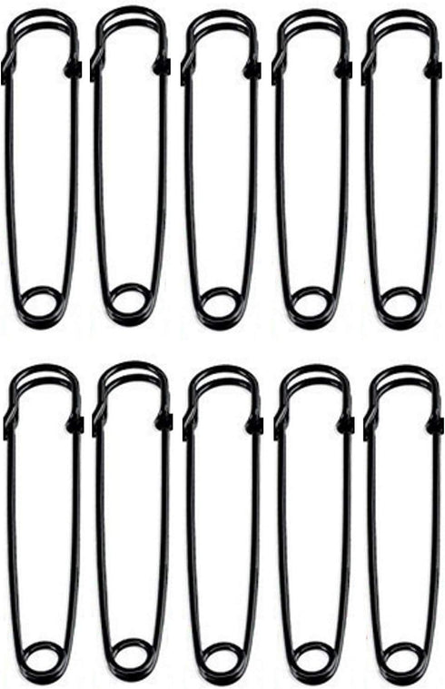 Kipokalor 30pcs Black 2inch Steel Safety Pins - Blankets, Skirts, Kilts, Crafts (2inch, Black)...