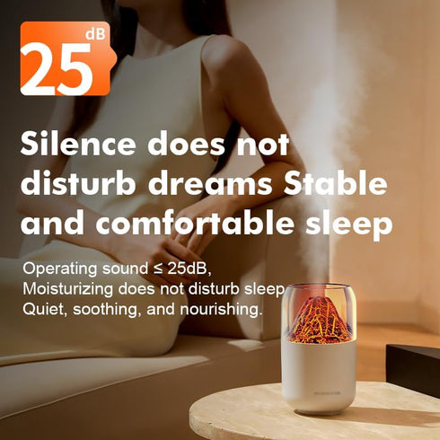 Portable Mini Volcano Humidifier, 300ml Small Cool Mist Humidifier, USB Personal Desktop Humidifier for Baby Bedroom Travel Office Home, Auto Shut...